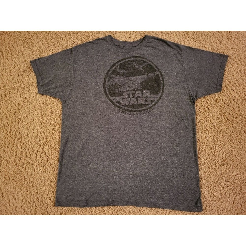 Star Wars The Last Jedi Crew Neck Gray T-Shirt Men's XL Short Sleeve Graphic
